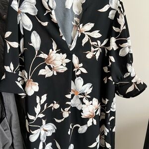 Black and White Floral Dress